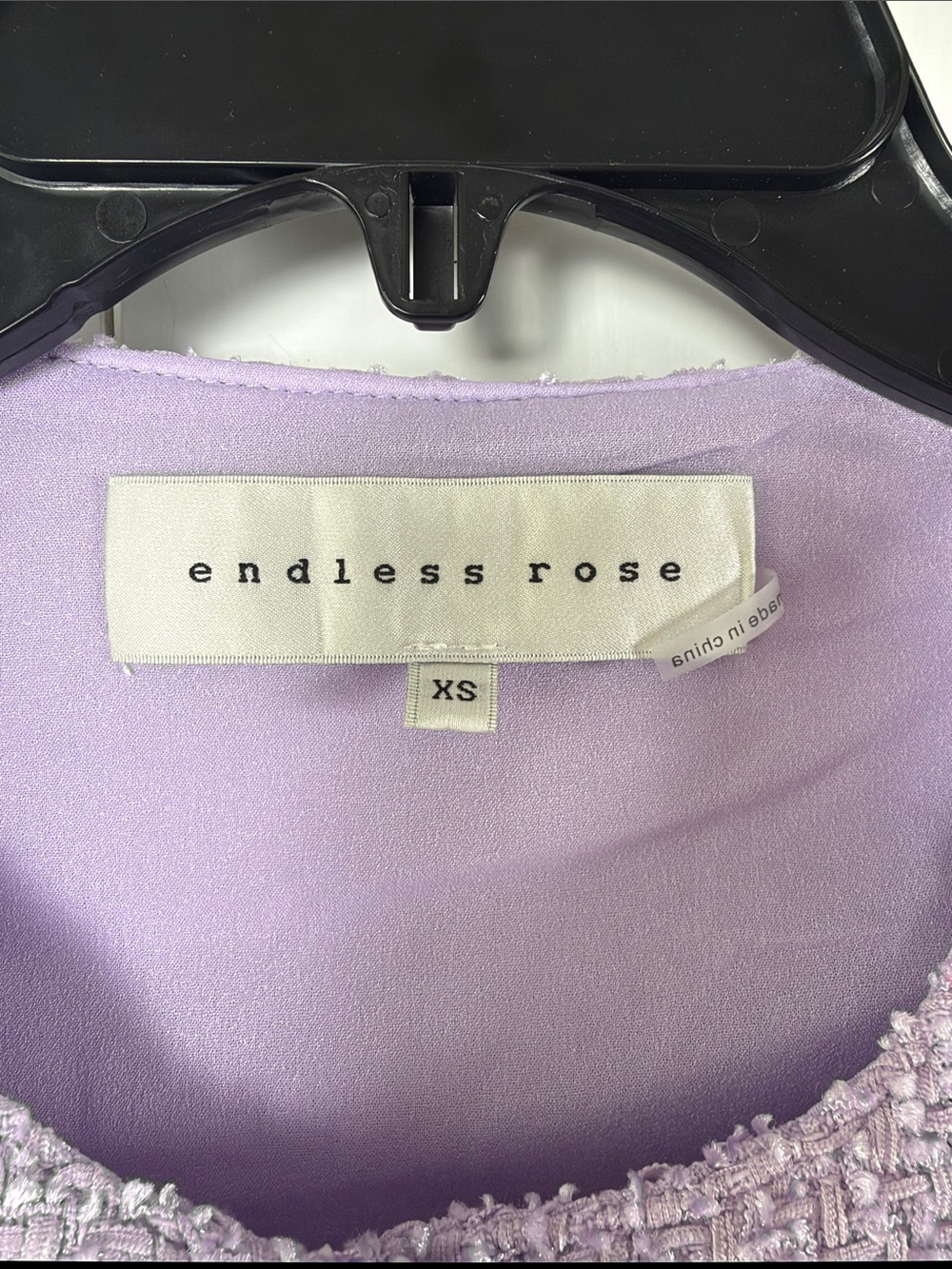 Endless Rose Lilac Tweed Button-Front Shift Dress Size XS Career Professional - Picture 3 of 5